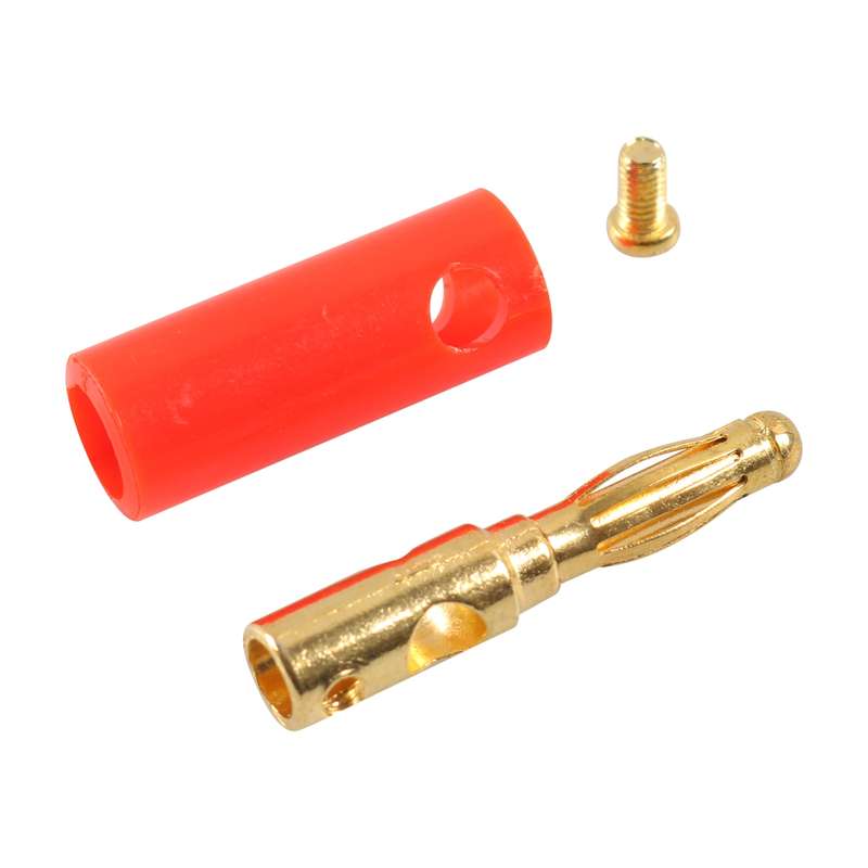 A6549 40 in 1 Car Red and Black Cover Gold-plated 4mm Banana Head Audio Plug