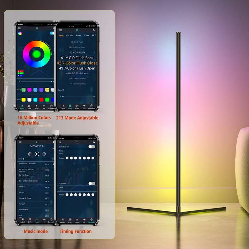 LED Symphony RGB Atmosphere Floor Light with Remote Control, Length:1.2m