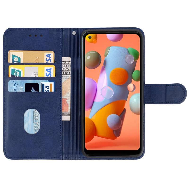 For Samsung Galaxy A11 Leather Phone Case EU Version(Blue)