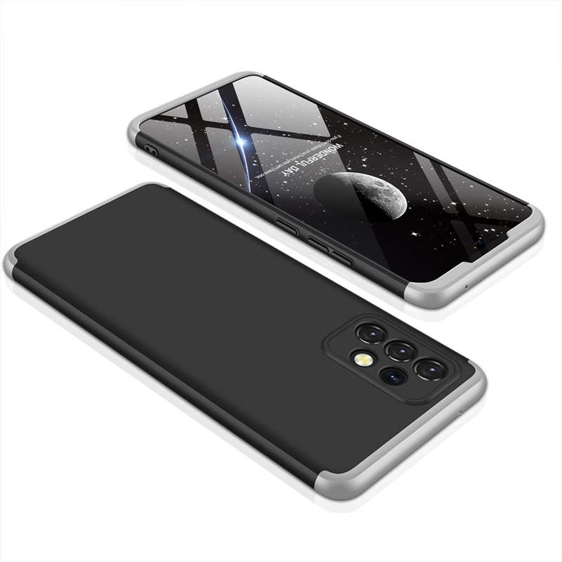 For Samsung Galaxy A52 5G / 4G GKK Three Stage Splicing Full Coverage PC Phone Case(Black Silver)