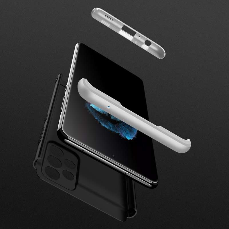 For Samsung Galaxy A52 5G / 4G GKK Three Stage Splicing Full Coverage PC Phone Case(Black Silver)