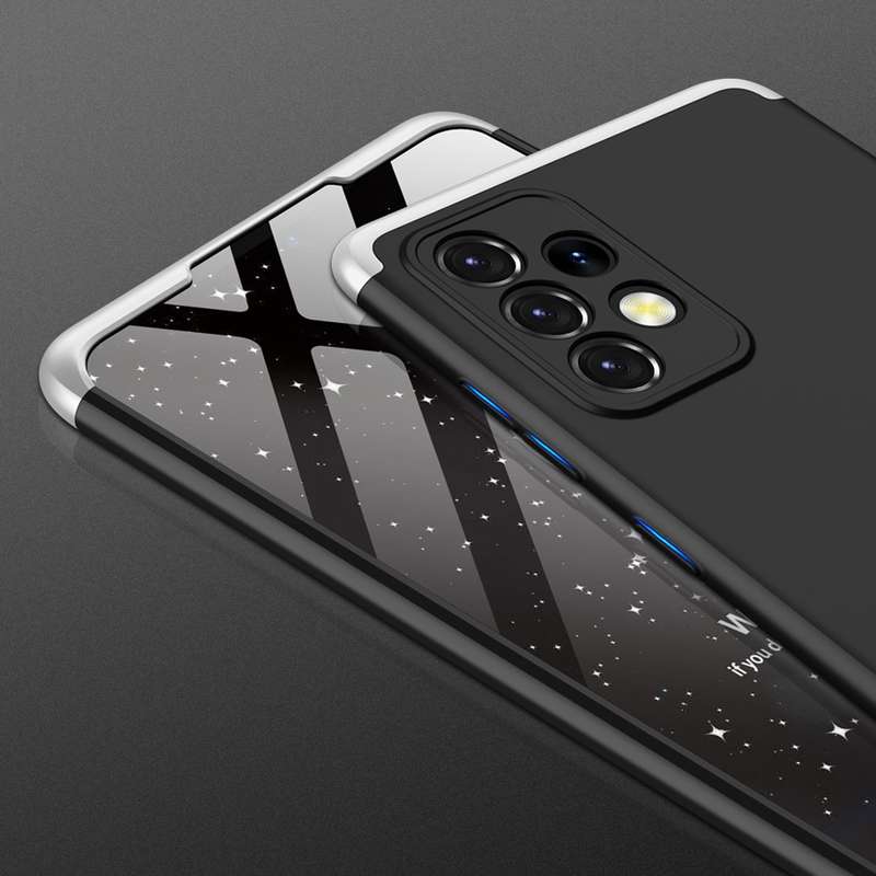 For Samsung Galaxy A52 5G / 4G GKK Three Stage Splicing Full Coverage PC Phone Case(Black Silver)
