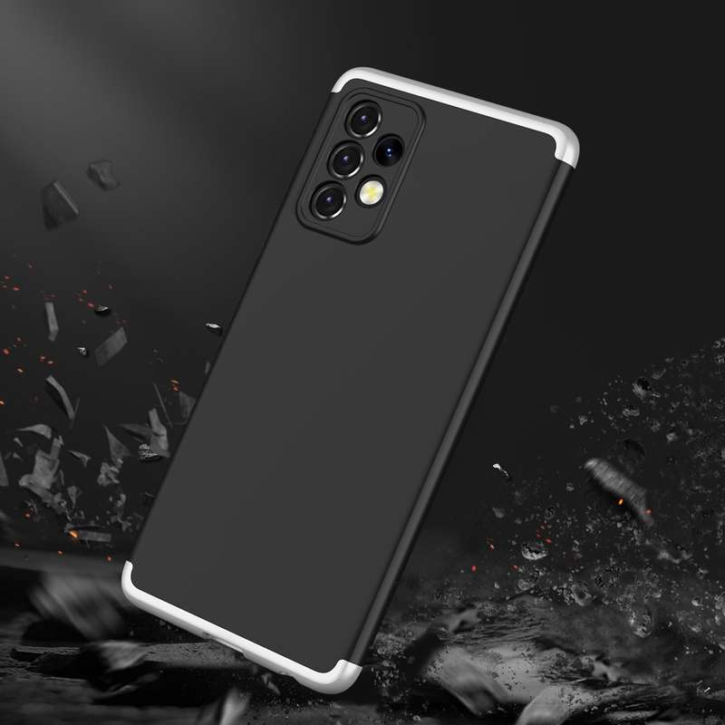 For Samsung Galaxy A52 5G / 4G GKK Three Stage Splicing Full Coverage PC Phone Case(Black Silver)