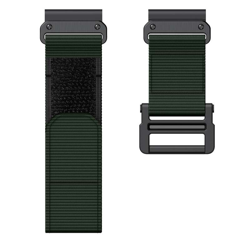 For Garmin Fenix 6X / 5X 26mm Hook And Loop Fastener Nylon Watch Band(Army Green)