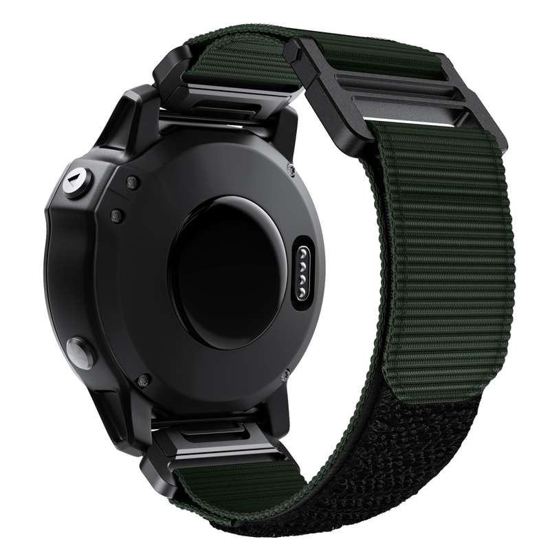 For Garmin Fenix 6X / 5X 26mm Hook And Loop Fastener Nylon Watch Band(Army Green)