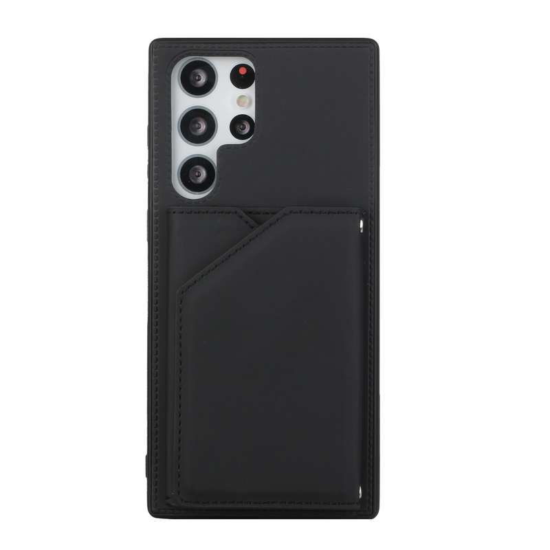 For Samsung Galaxy S22 Ultra 5G Skin Feel PU + TPU + PC Phone Case with Card Slots(Blue)