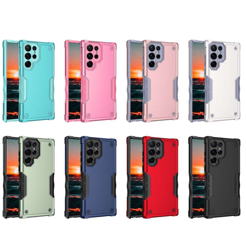 For Samsung Galaxy S22 Ultra 5G Non-slip Armor Phone Case(White)