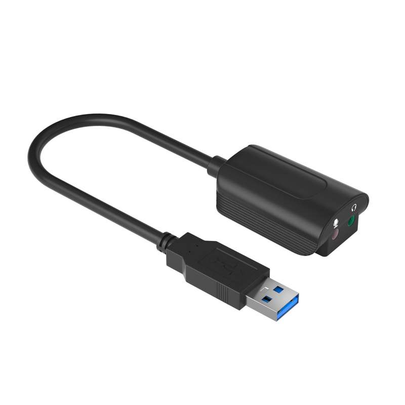 V219A 7.1 Channel Audio Conversion USB External Sound Card(Black)