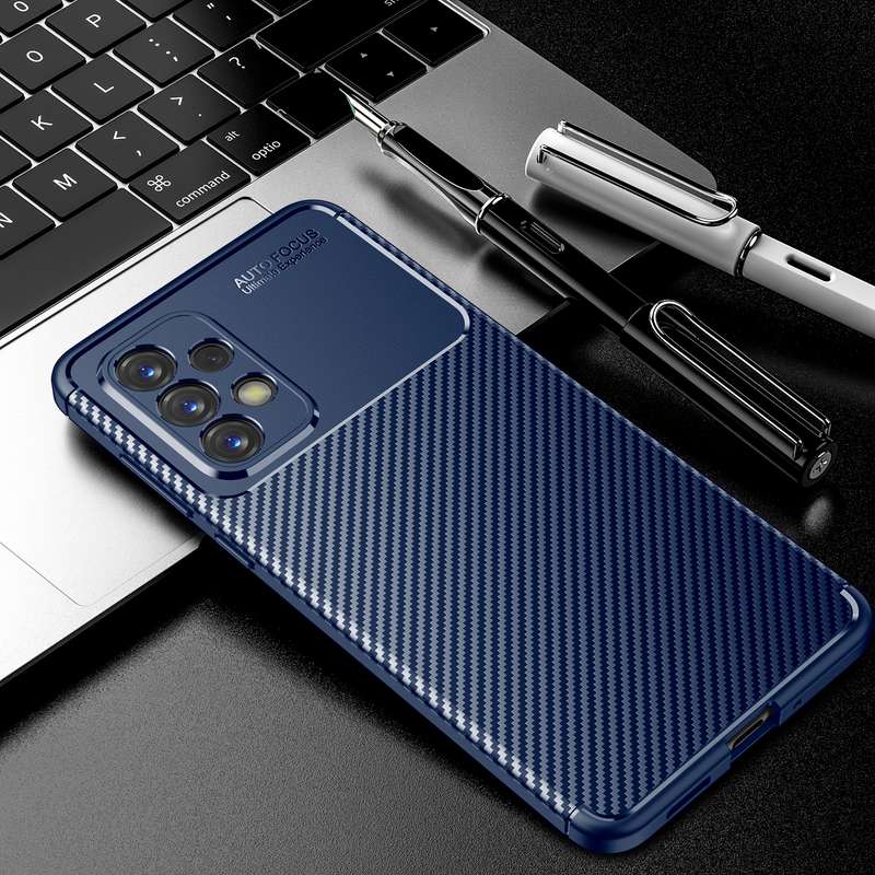 For Samsung Galaxy A73 5G Carbon Fiber Texture TPU Phone Case(Black)