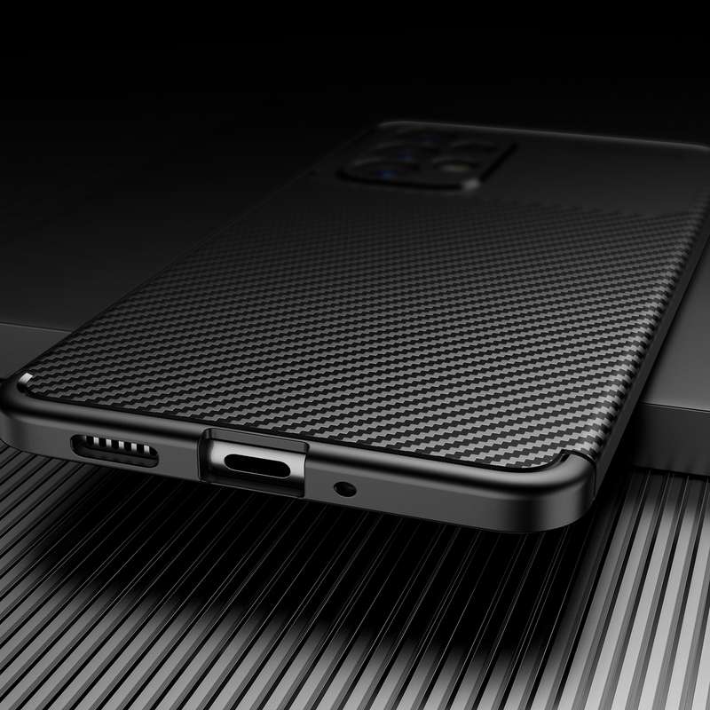 For Samsung Galaxy A73 5G Carbon Fiber Texture TPU Phone Case(Black)