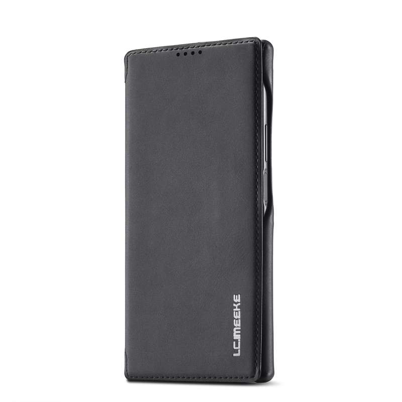 For Samsung Galaxy S22 Ultra 5G LC.IMEEKE Hon Ancient Series Horizontal Flip Leather Phone Case(Blac