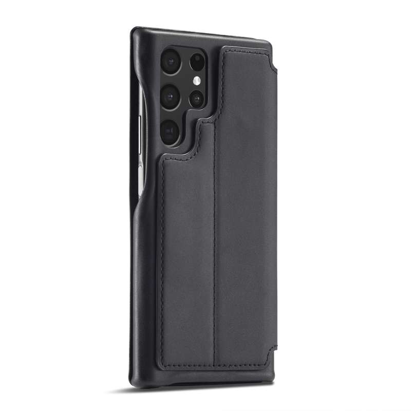 For Samsung Galaxy S22 Ultra 5G LC.IMEEKE Hon Ancient Series Horizontal Flip Leather Phone Case(Blac
