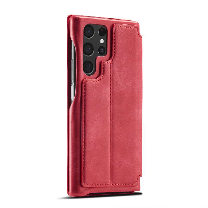 For Samsung Galaxy S22 Ultra 5G LC.IMEEKE Hon Ancient Series Horizontal Flip Leather Phone Case(Blac