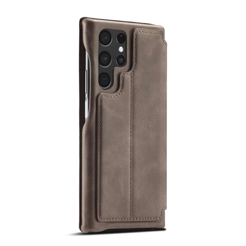 For Samsung Galaxy S22 Ultra 5G LC.IMEEKE Hon Ancient Series Horizontal Flip Leather Phone Case(Blac