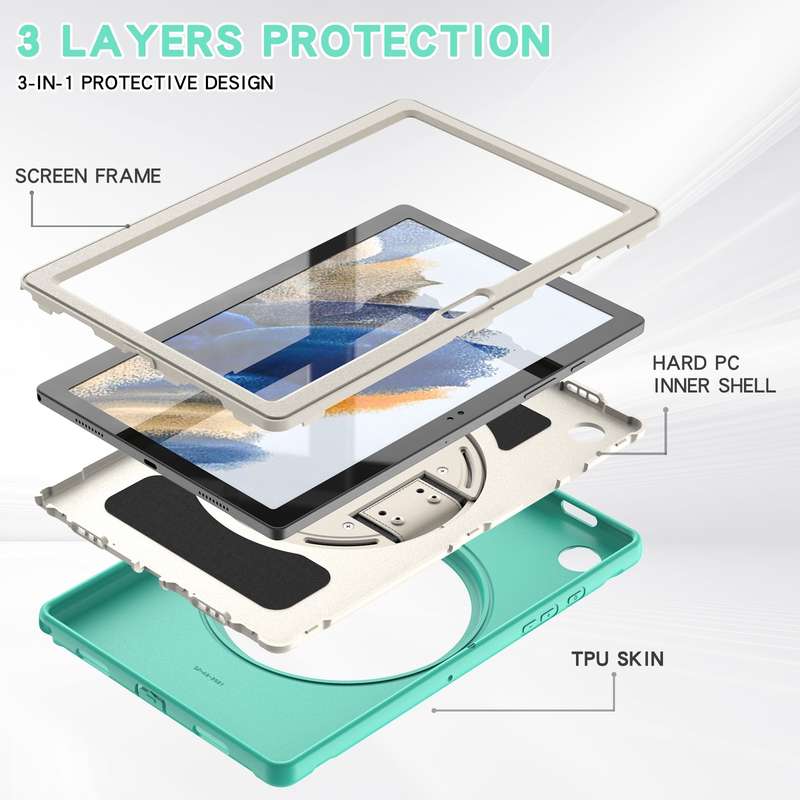 For Samsung Galaxy Tab A8 10.5 2021 Silicone + PC Tablet Case(Black)