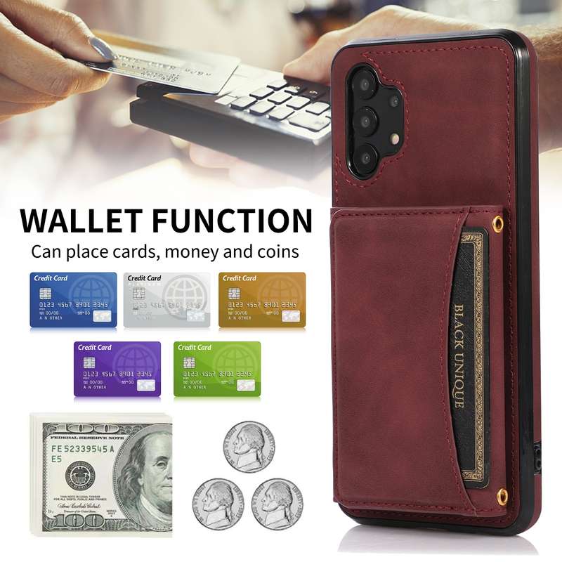 For Samsung Galaxy A32 4G Three-fold Leather Phone Case with Card Slot & Wallet & Holder(Green)