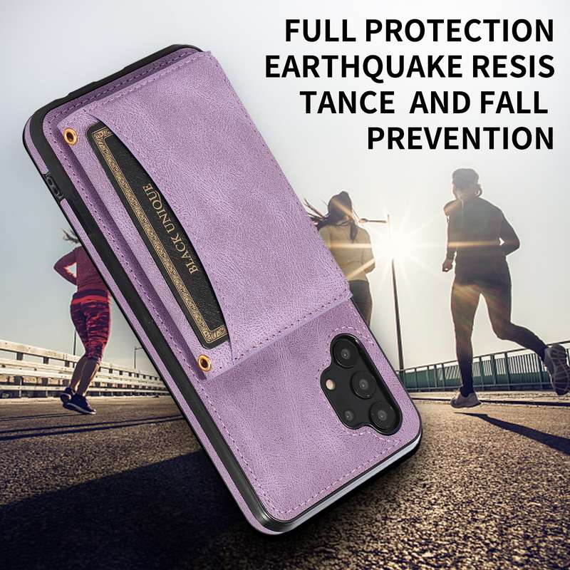 For Samsung Galaxy A32 4G Three-fold Leather Phone Case with Card Slot & Wallet & Holder(Brown)