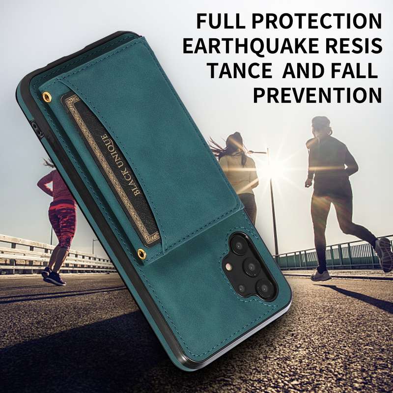 For Samsung Galaxy A32 4G Three-fold Leather Phone Case with Card Slot & Wallet & Holder(Brown)
