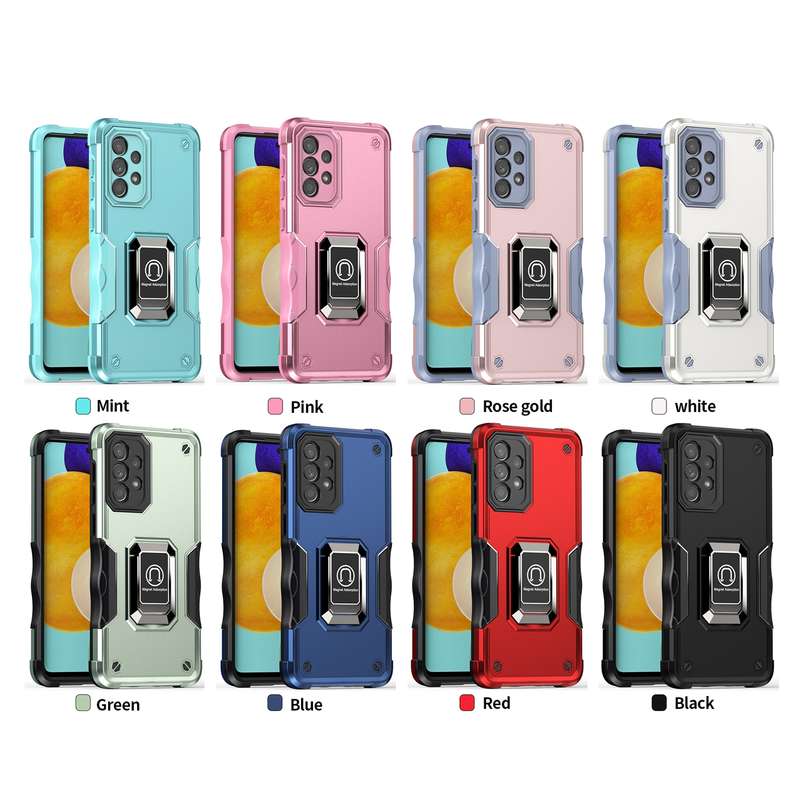 For Samsung Galaxy A33 5G Ring Holder Non-slip Armor Phone Case(Pink)