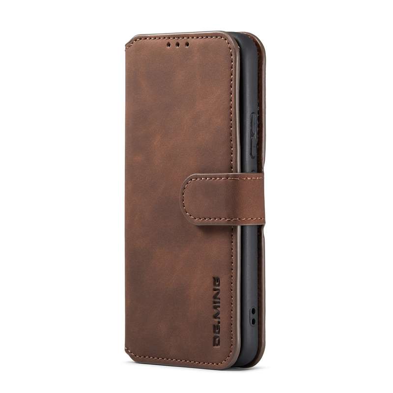 For Samsung Galaxy S22 Ultra DG.MING Retro Oil Side Horizontal Flip Leather Case with Holder & Card