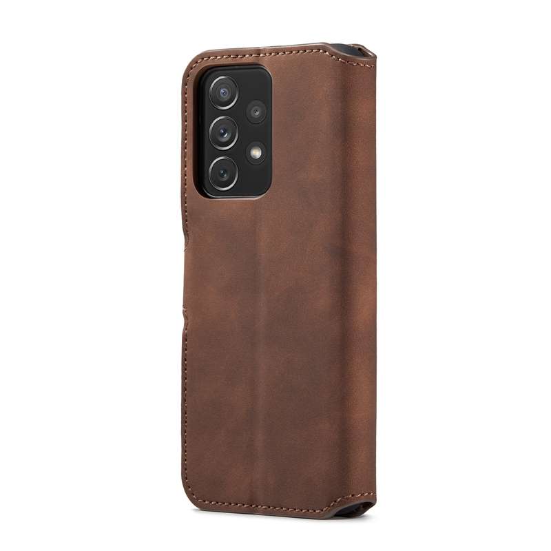 For Samsung Galaxy S22 Ultra DG.MING Retro Oil Side Horizontal Flip Leather Case with Holder & Card