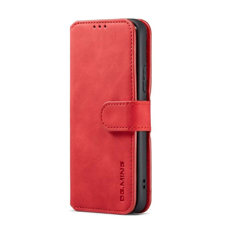 For Samsung Galaxy S22 Ultra DG.MING Retro Oil Side Horizontal Flip Leather Case with Holder & Card