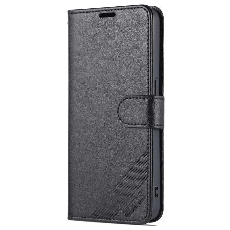 For OPPO Reno7 5G AZNS Sheepskin Texture Flip Leather Phone Case(Black)
