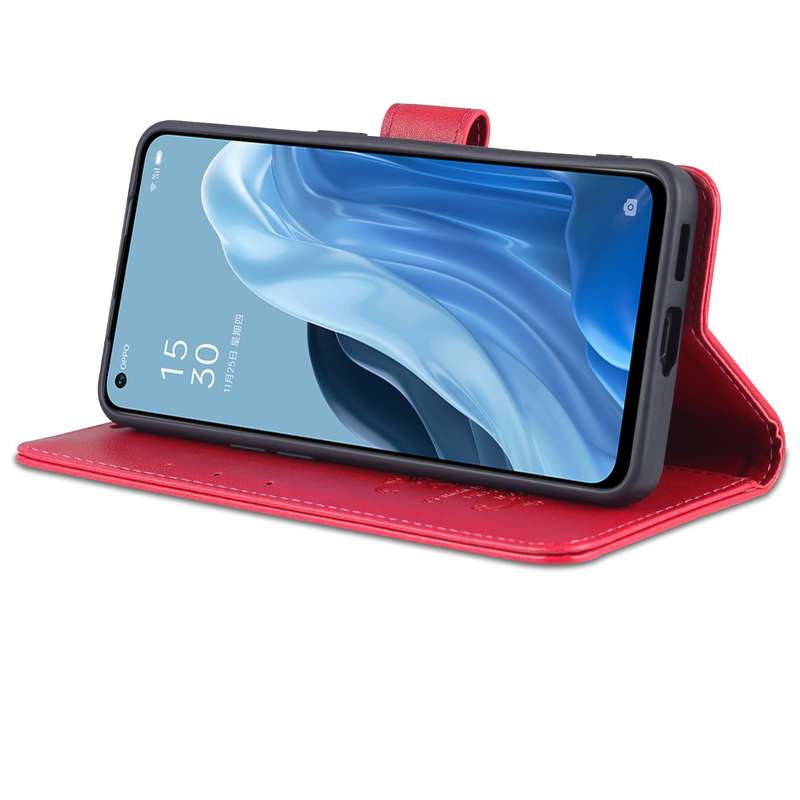For OPPO Reno7 5G AZNS Sheepskin Texture Flip Leather Phone Case(Black)