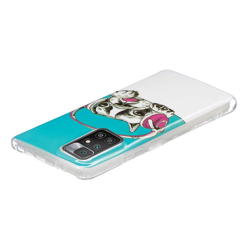 For Xiaomi Redmi 10 Luminous TPU Protective Phone Case(Skull)