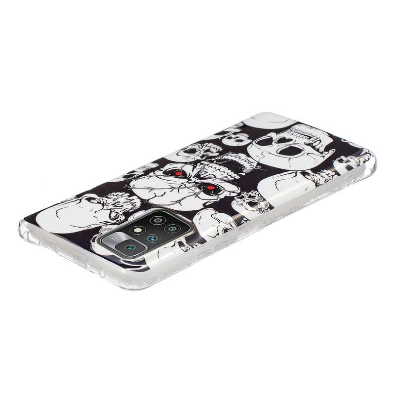For Xiaomi Redmi 10 Luminous TPU Protective Phone Case(Skull)