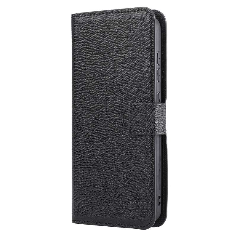 For Samsung Galaxy S21 FE 5G Cross Texture Detachable Leather Phone Case(Purple)