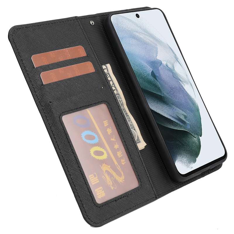 For Samsung Galaxy S21 FE 5G Cross Texture Detachable Leather Phone Case(Purple)
