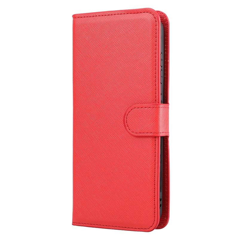For Samsung Galaxy S21 FE 5G Cross Texture Detachable Leather Phone Case(Purple)