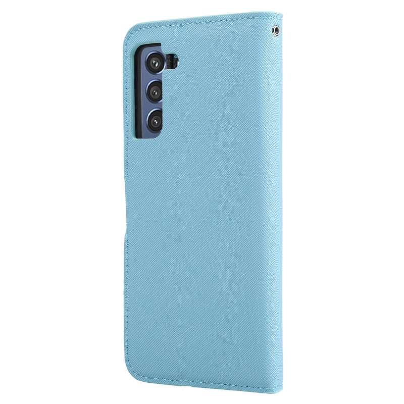 For Samsung Galaxy S21 FE 5G Cross Texture Detachable Leather Phone Case(Purple)