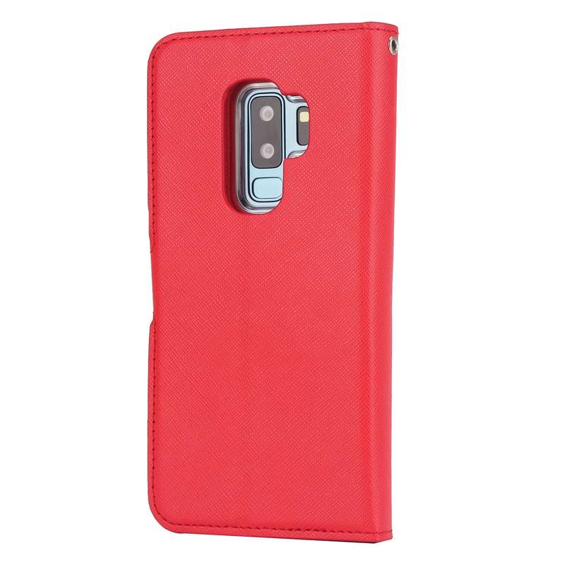 For Samsung Galaxy S9+ Cross Texture Detachable Leather Phone Case(Purple)