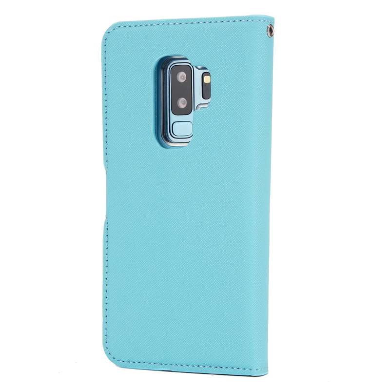 For Samsung Galaxy S9+ Cross Texture Detachable Leather Phone Case(Purple)