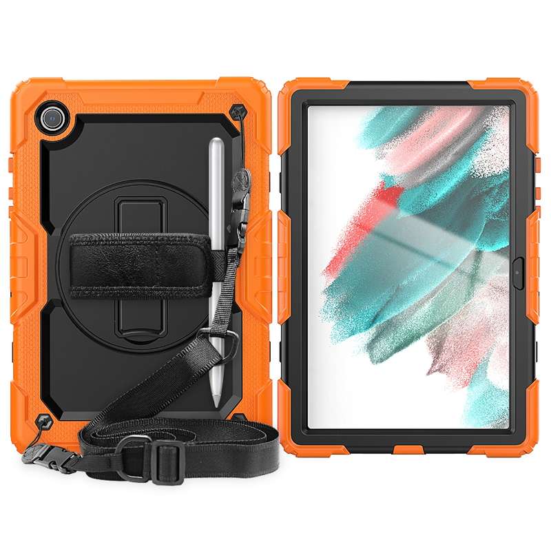 For Samsung Galaxy Tab A8 10.5 2021 X200 / X205 Silicone + PC Tablet Case(Yellow Green + Black)