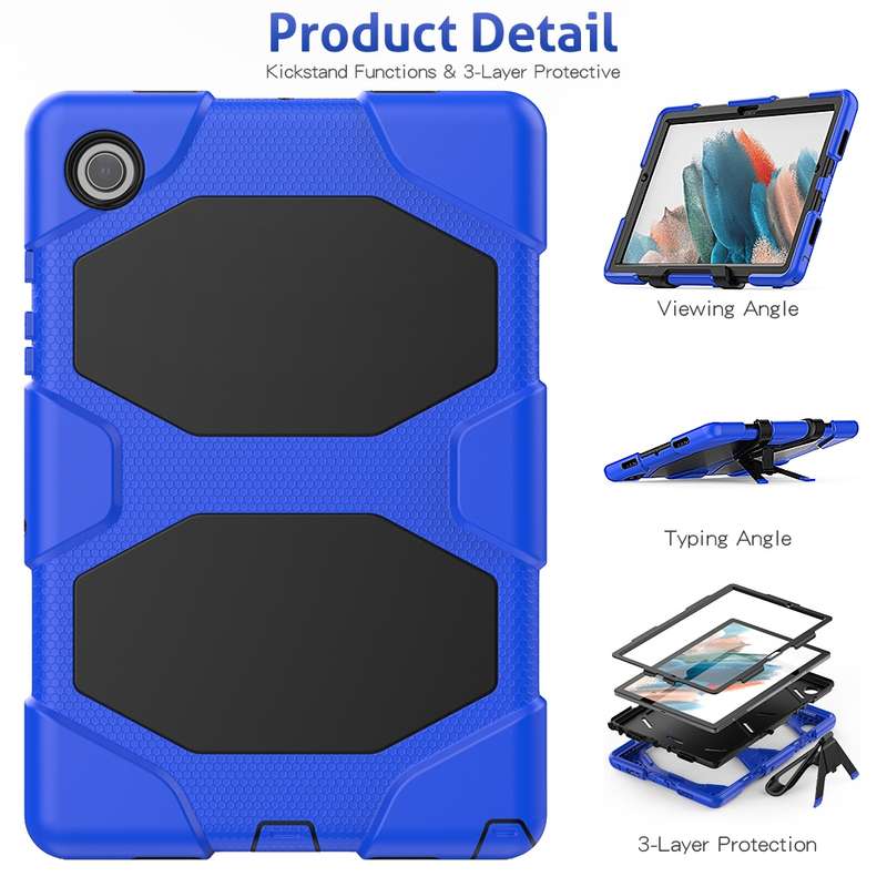 For Samsung Galaxy Tab A8 10.5 2021 X200 / X205 Colorful Silicon + PC Tablet Case(Blue)