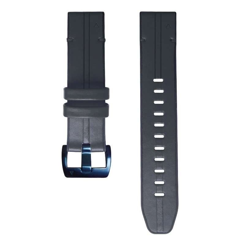 For Garmin Fenix 7 Silicone + Leather Quick Release Watch Band(Brown)