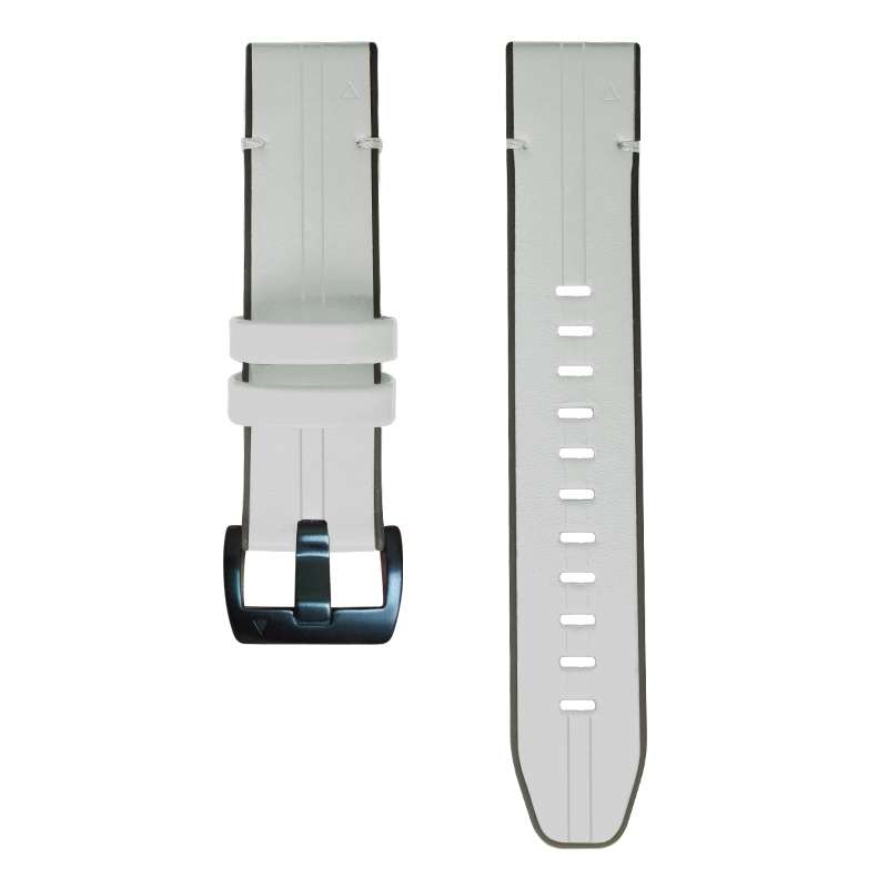 For Garmin Fenix 7 Silicone + Leather Quick Release Watch Band(Brown)