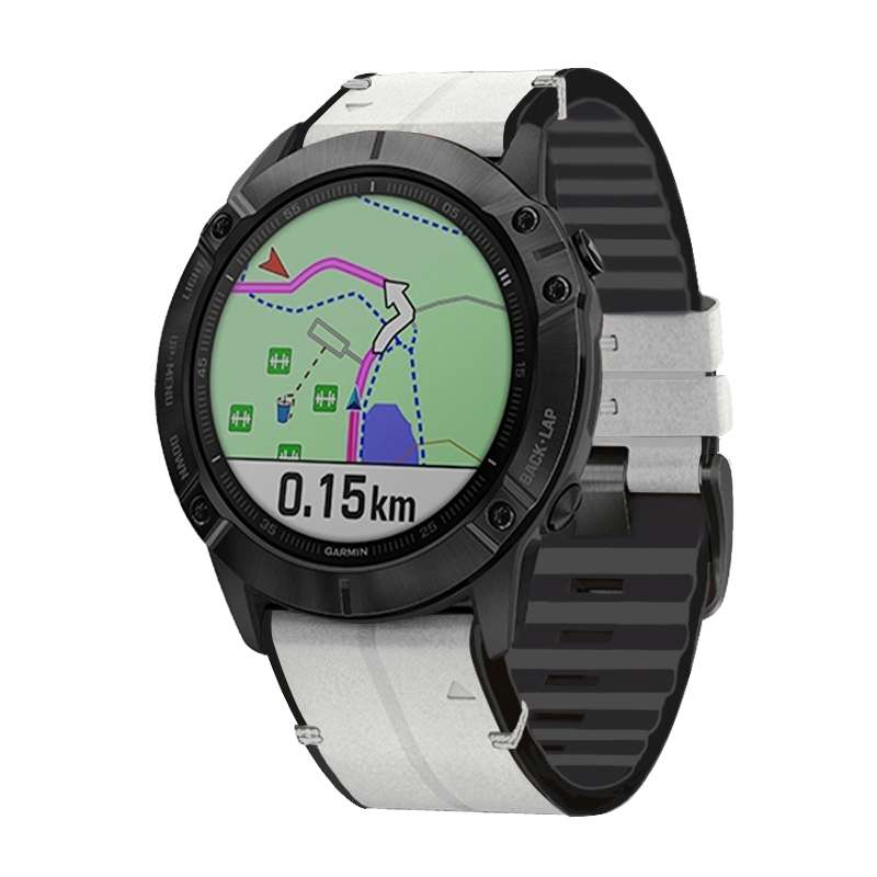 For Garmin Fenix 7 Silicone + Leather Quick Release Watch Band(Brown)