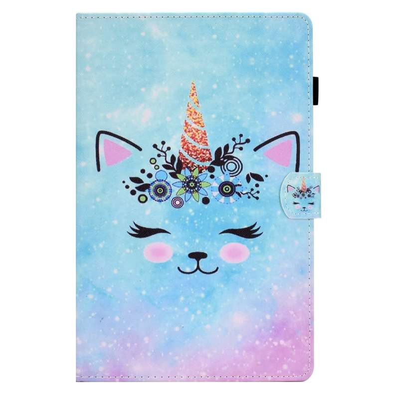 For Samsung Galaxy Tab S6 Lite T610 Sewing Pen Slot Leather Tablet Case(Wildebeest)