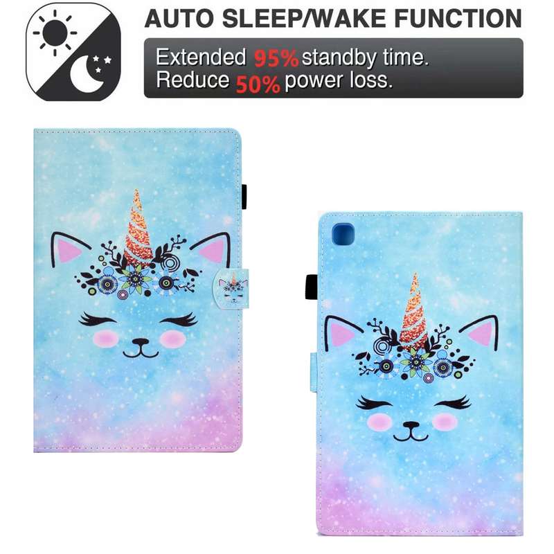 For Samsung Galaxy Tab S6 Lite T610 Sewing Pen Slot Leather Tablet Case(Wildebeest)