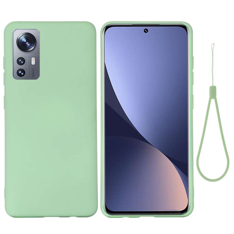 For Xiaomi 12 / 12X Pure Color Liquid Silicone Phone Case(Black)