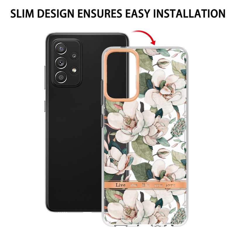 For Samsung Galaxy A72 5G / 4G Flowers and Plants Series IMD TPU Phone Case(Purple Peony)