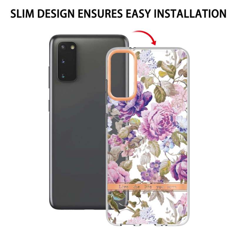 For Samsung Galaxy S20 FE 4G / 5G Flowers and Plants Series IMD TPU Phone Case(Blue Rose)