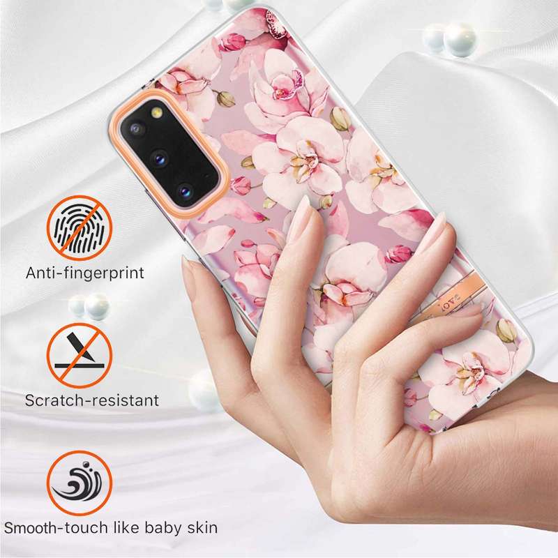 For Samsung Galaxy S20 Flowers and Plants Series IMD TPU Phone Case(Orchid Peony)