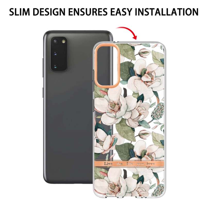 For Samsung Galaxy S20 Flowers and Plants Series IMD TPU Phone Case(Orchid Peony)