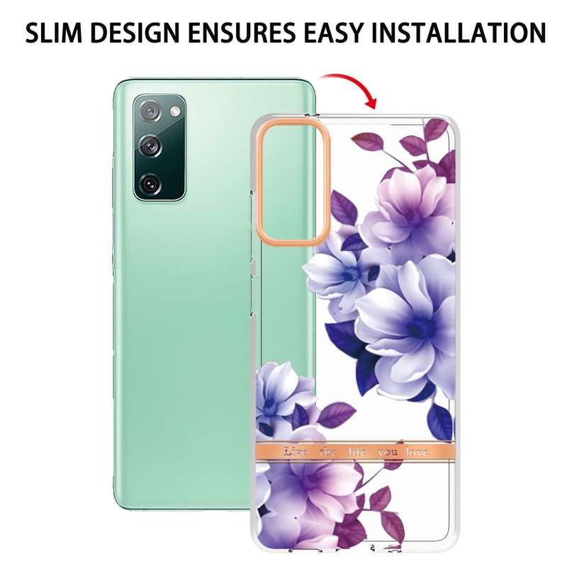 For Samsung Galaxy S20 FE 4G / 5G Flowers and Plants Series IMD TPU Phone Case(Blue Rose)