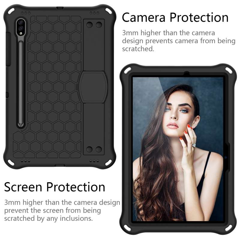 For Samsung Galaxy Tab A8 10.5 2021 Shockproof Black Silicone + PC Tablet Protective Case(Black)
